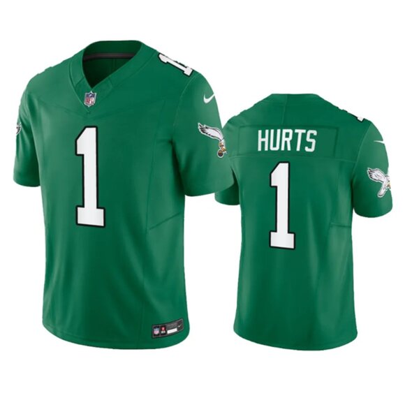 Mens Youths Kids Womens 1 Jalen Hurts Green Stitched Vapor Jersey